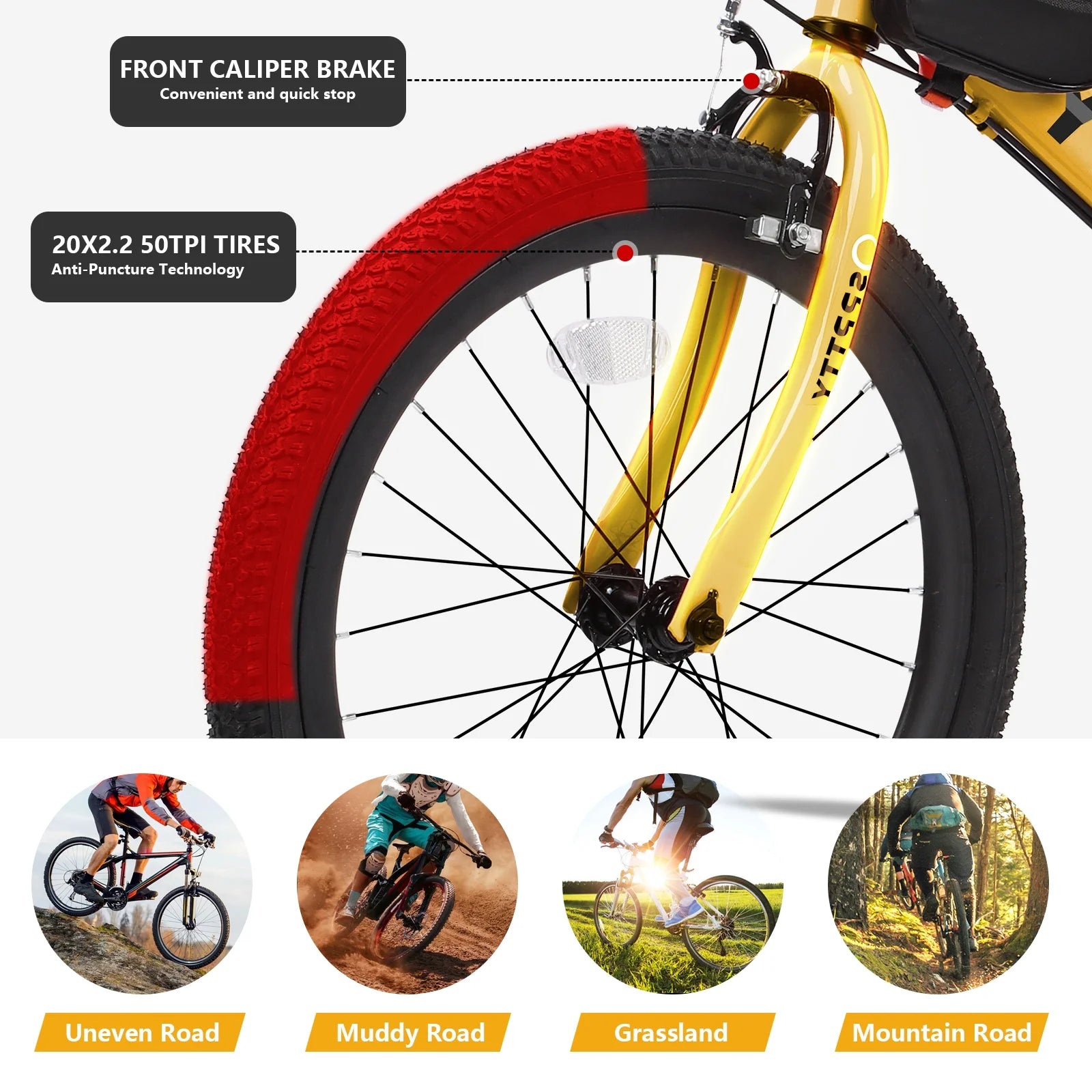 SPPTTY 20 - 24 in Bike, 6 - Speed Mountain Bike for Men Women Boys Girls, Comfort Saddle, Blue
