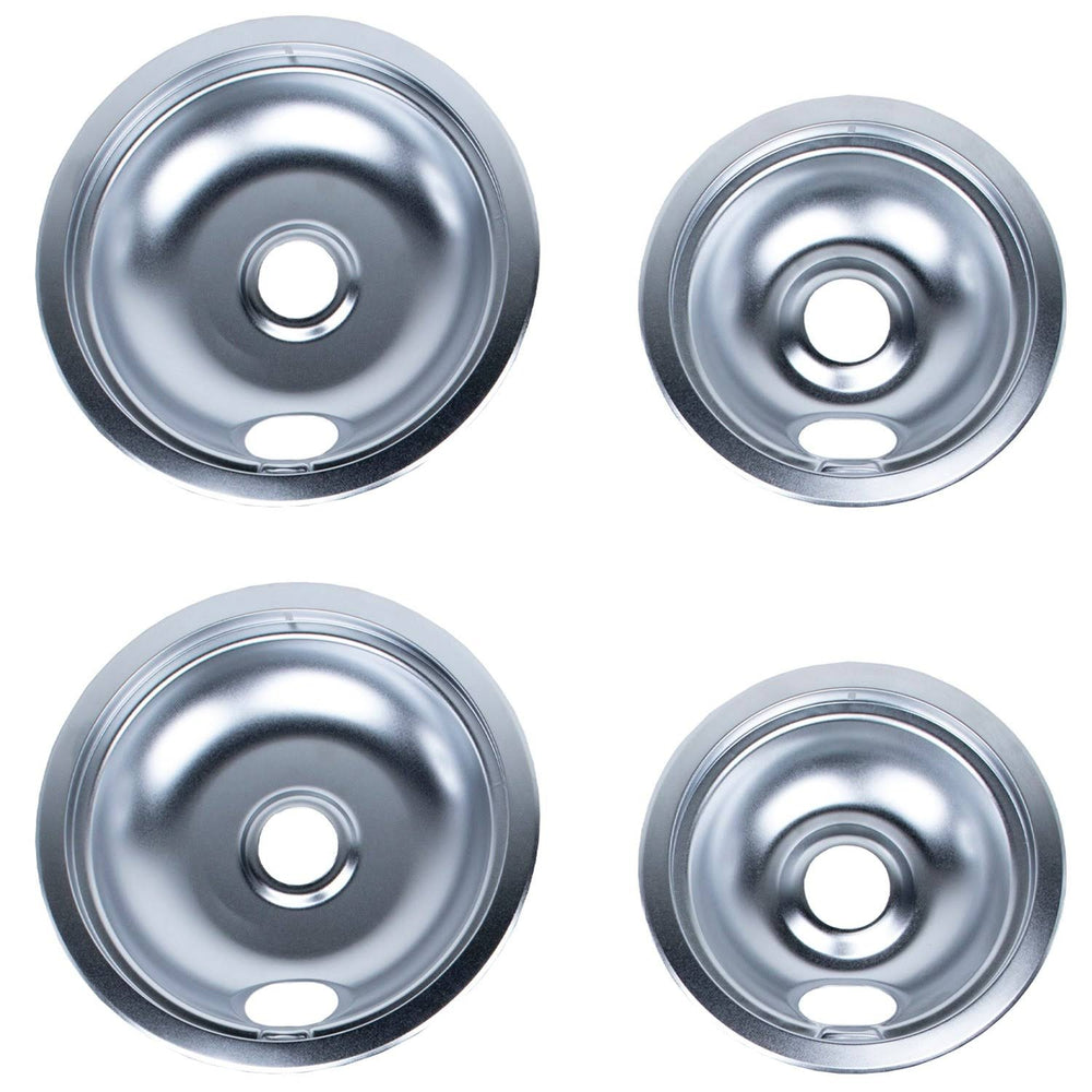 Certified Appliance Accessories 50001-c Chrome Style A 2 Large 8" & 2 Small 6" Replacement Drip Bowls for Whirlpool, Kenmore, Frigidaire & Maytag
