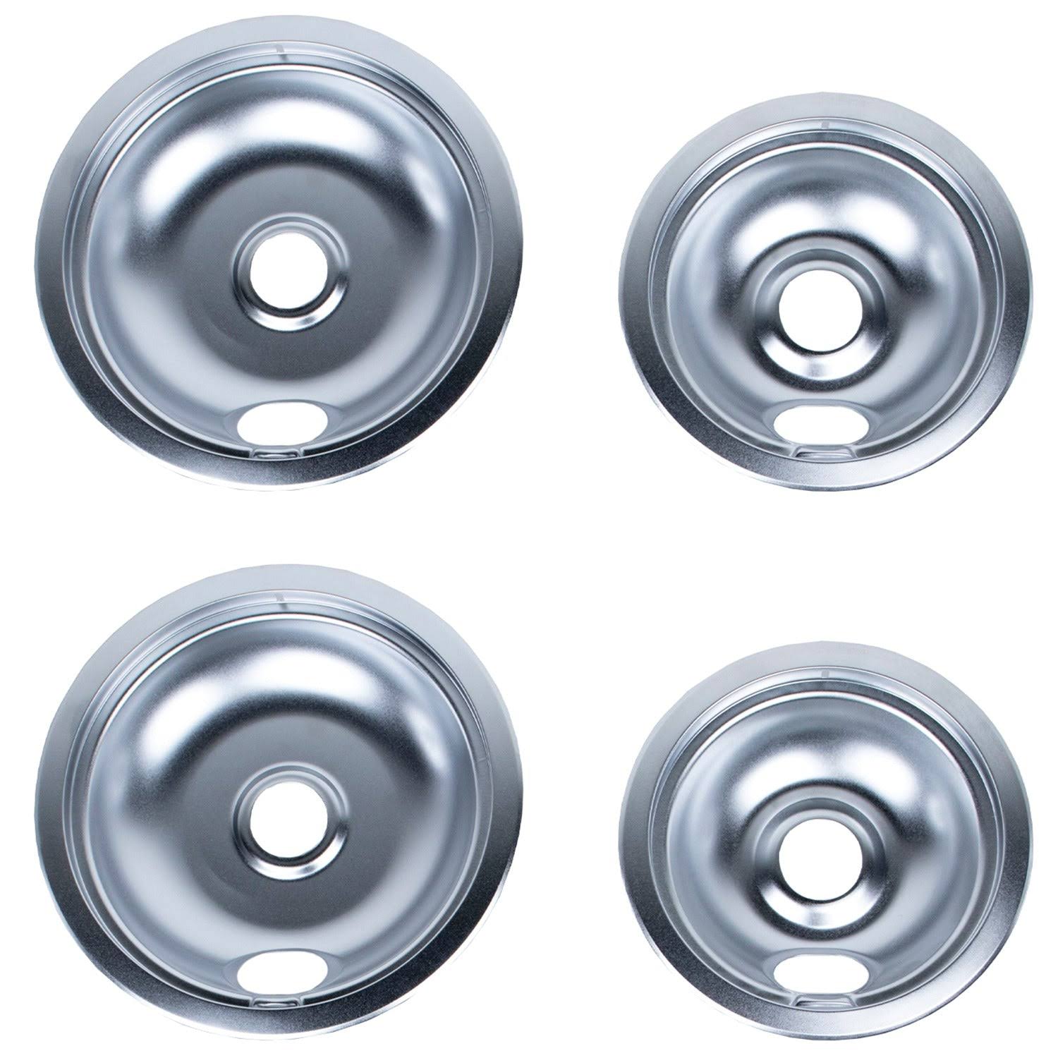 Certified Appliance Accessories 50001-c Chrome Style A 2 Large 8" & 2 Small 6" Replacement Drip Bowls for Whirlpool, Kenmore, Frigidaire & Maytag
