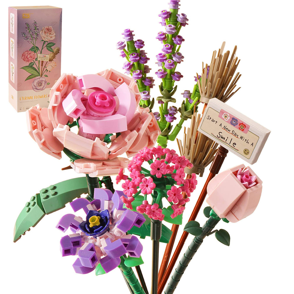 ZIYOSTAR Mini Bricks Flower Bouquet Building Sets, Artificial Flowers, DIY Unique Decoration Home, 547 Pieces Botanical Collection for Ages 8-12 Yrs